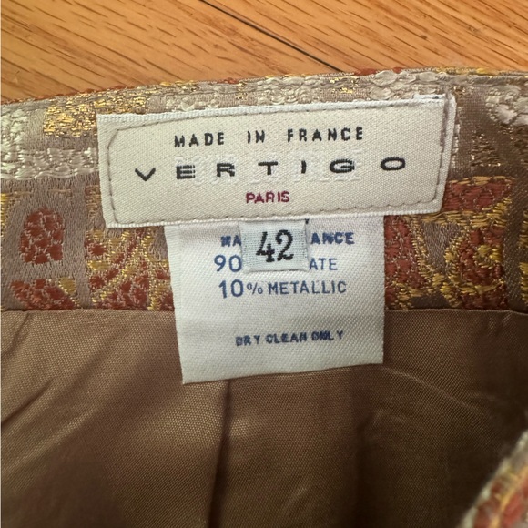 Vintage metallic brocade high waist mini skirt - Picture 3 of 3